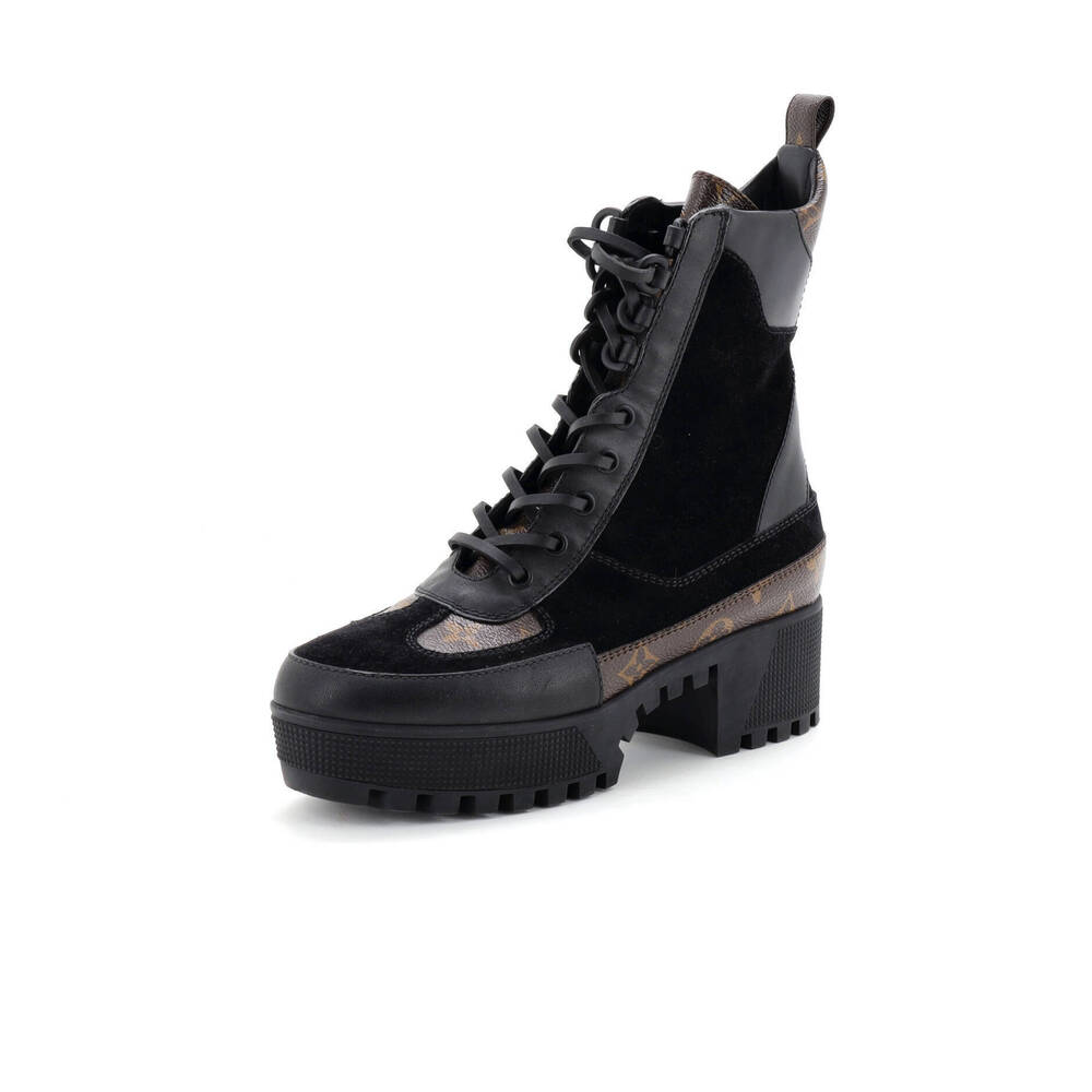 Louis Vuitton Women's Laureate Platform Desert Boots Suede with Monogram Canvas - Picture 1 of 5